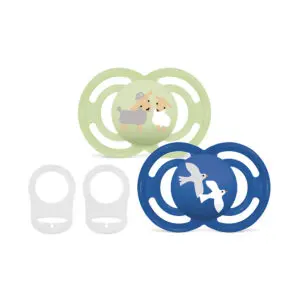 MAM - Fopspeen - Perfect 6-16m blue - 2 st. + 2 clips