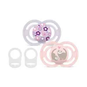 MAM - Fopspeen - Perfect 6-16m pink - 2 st. + 2 clips