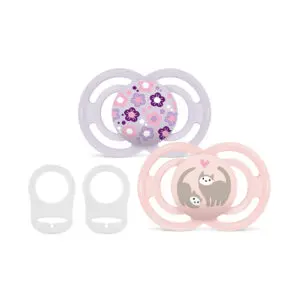 MAM - Pacifier - Perfect 16+ pink - 2 pcs + 2 clips