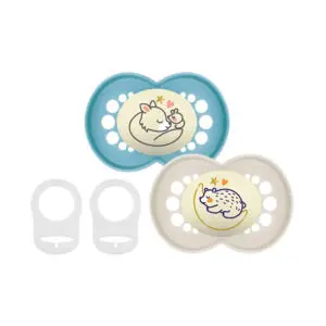 MAM - Pacifier - Original Night 6-16m blue - 2 pcs + 2 clips