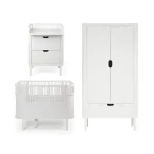 Sebra - 3-piece Convertible Nursery - Baby & Junior Bed - White