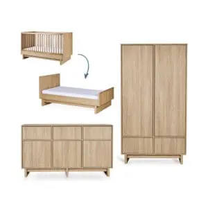 Quax - 3-piece Nursery - Bed/Chest XL - Kyo - Honey Ash