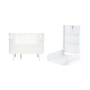 Sebra - 2-piece Convertible Nursery - Baby & Junior Bed - White