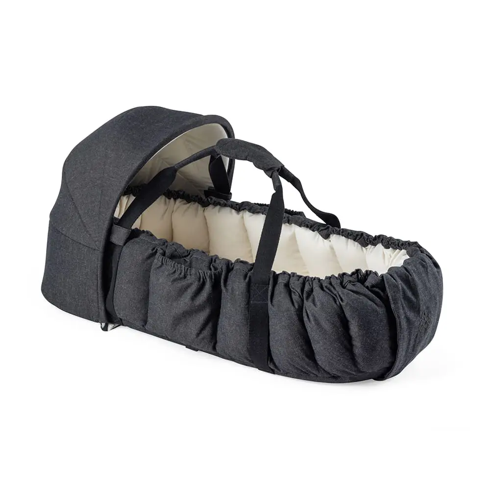 Sebra - 3-in-1 Baby Nest+hood - Dark Grey Melange