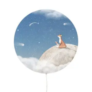 Oliver Robins - Ronde wandlamp - Fox on the Moon - Blue