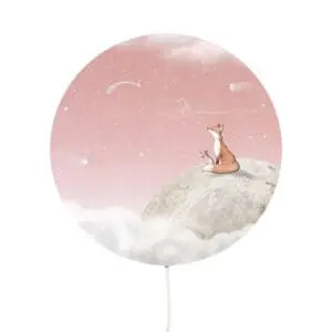 Oliver Robins - Ronde wandlamp - Fox on the Moon - Pink