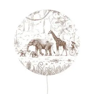 Kikki Belle - Ronde wandlamp - Animal Parade - Brown