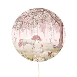 Kikki Belle - Ronde wandlamp - Unicorn - Pink