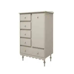 Wood Luck Design - Tall Chest of Drawers - Babushka - Olive