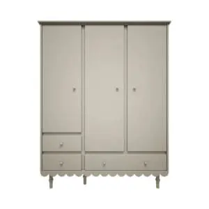 Wood Luck Design - Three Door Wardrobe - Babushka - Olive