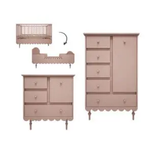 Wood Luck Design - Babushka - 3-piece Nursery - Pink