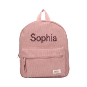 Prêt - Ridge And Row - Rucksack - Corduroy Rosa - mit Name