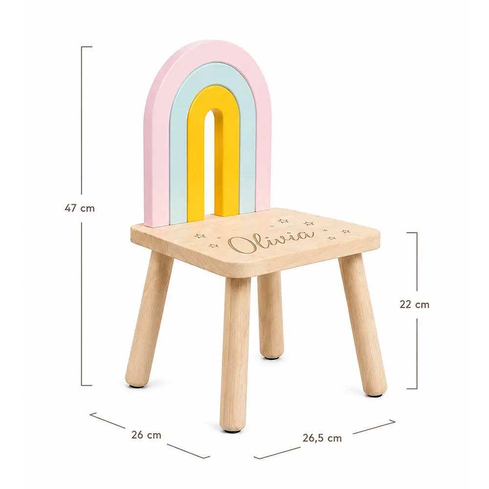 Akomo Studio - Kinderstoeltje met Regenboog - van Geboortekaartje