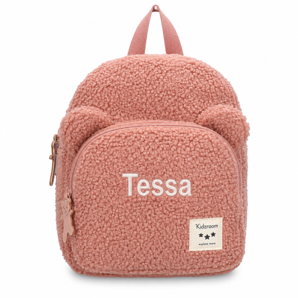 Kidzroom - Teddy Backpack with Ears - Pink - with Name