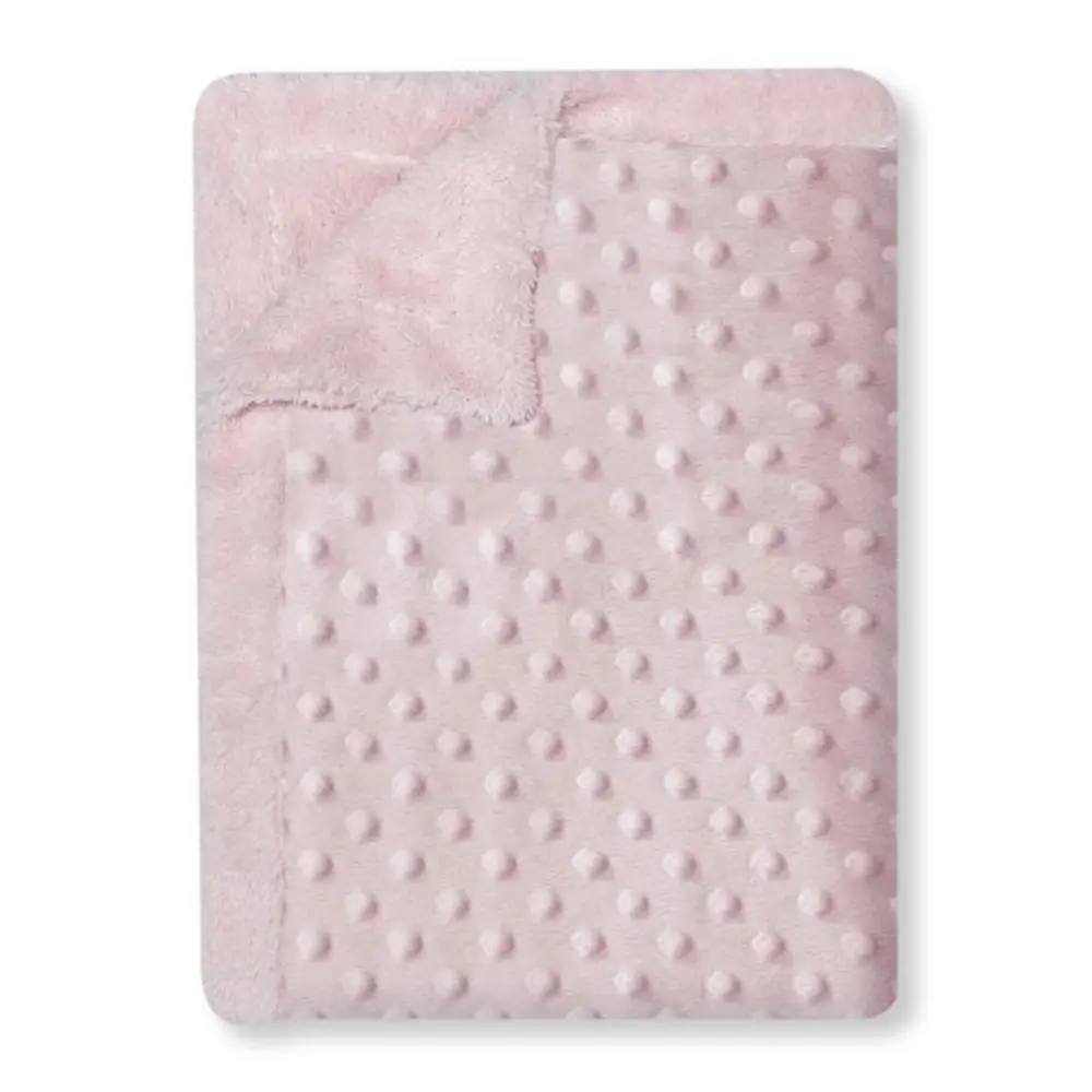 Interbaby - Teddy Baby Blanket with Dots - Pink
