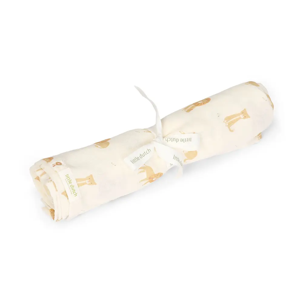 Little Dutch - Swaddle - Hydrofiel - Safari Leo 120 X 120 Cm