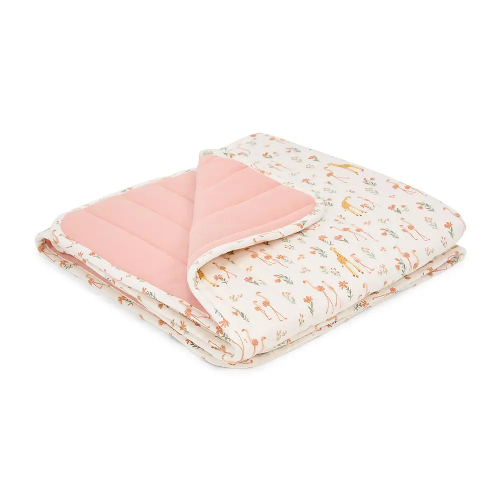 Little Dutch - Wiegen-Decke - Soft - Rosa Blooming Safari