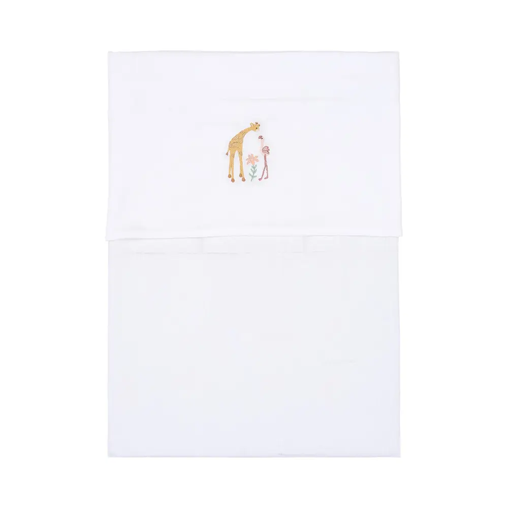 Little Dutch - Cradle Sheet - Flamingo - White