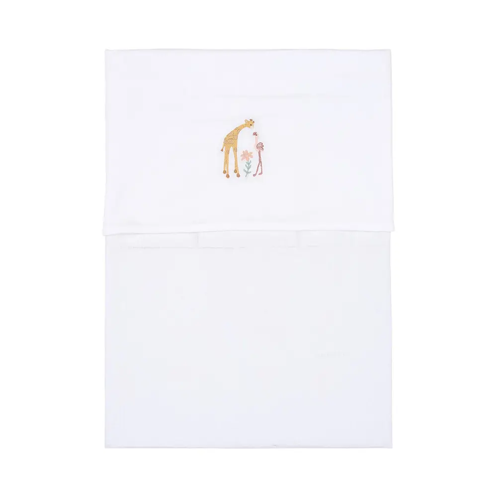 Little Dutch - Cot Sheet - Flamingo - White