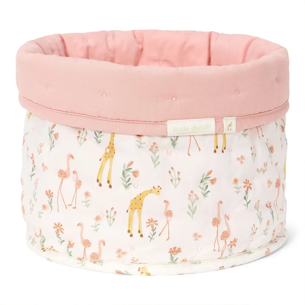 Little Dutch - Storage Basket - Large - Pink Blooming Safari