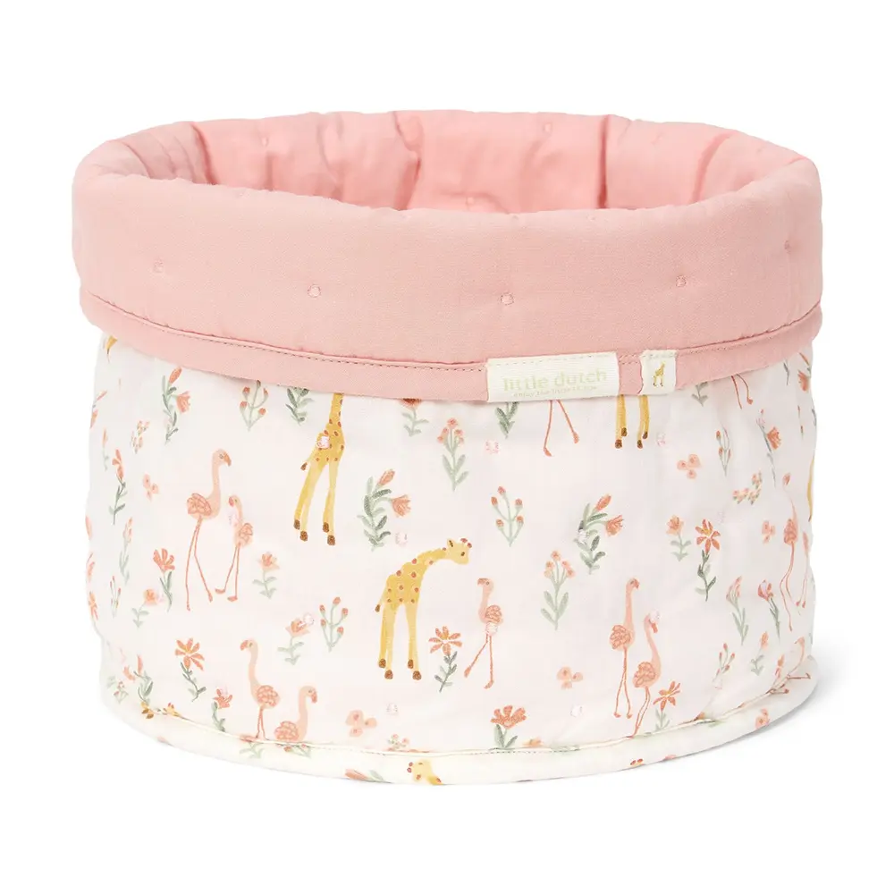 Little Dutch - Storage Basket - Medium - Pink Blooming Safari