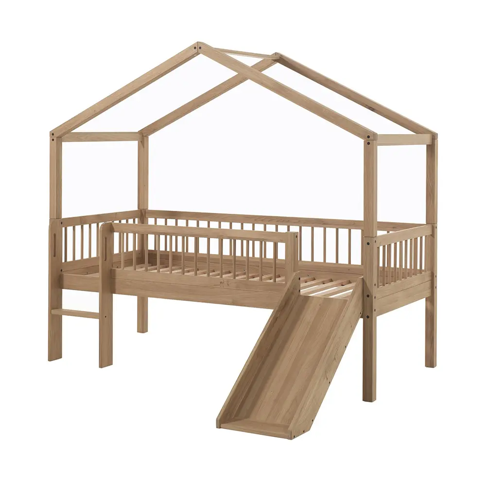 Vipack - Forrest - Hausbett Mit Rutsche - Eiche - 90 x 200 cm