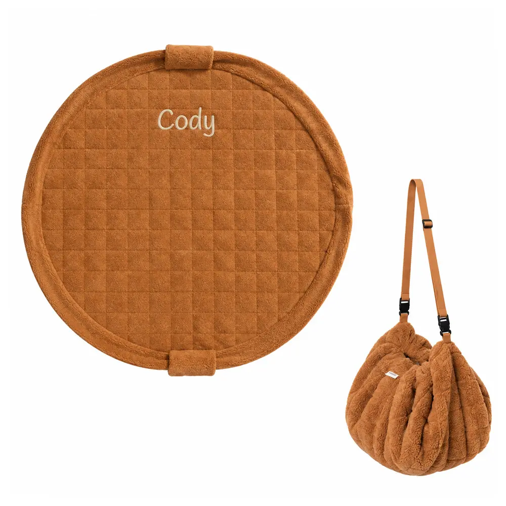 Play&Go - 3-in-1 Babyspieldecke und Reisetasche - Brown Teddy - mit Namen