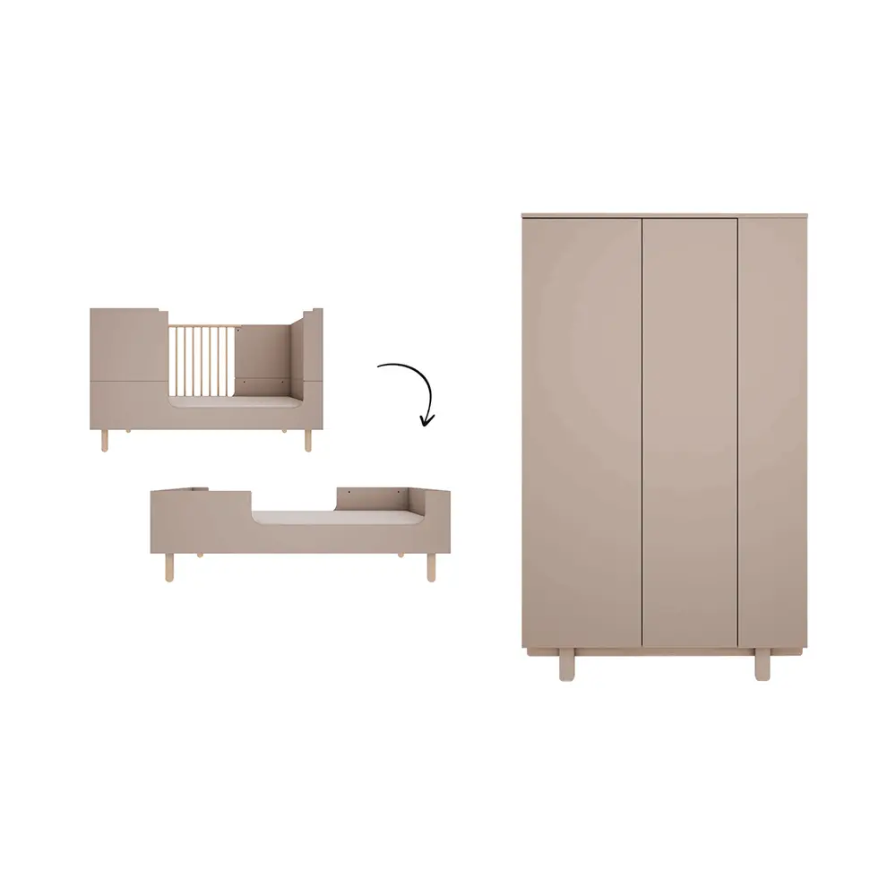 Wood Luck Design - Basic - 2-Delige Babykamer - Truffle