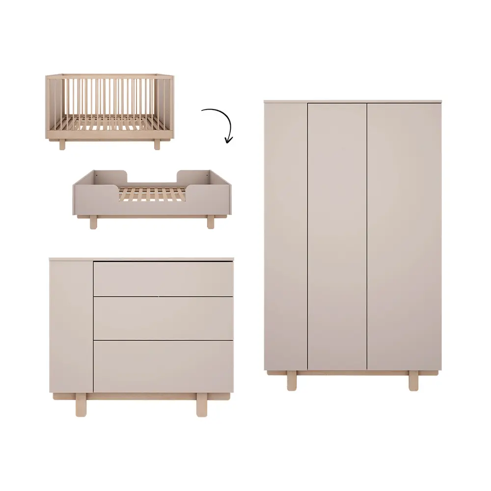 Wood Luck Design - Basic - 3-Piece Nursery - Cashmere