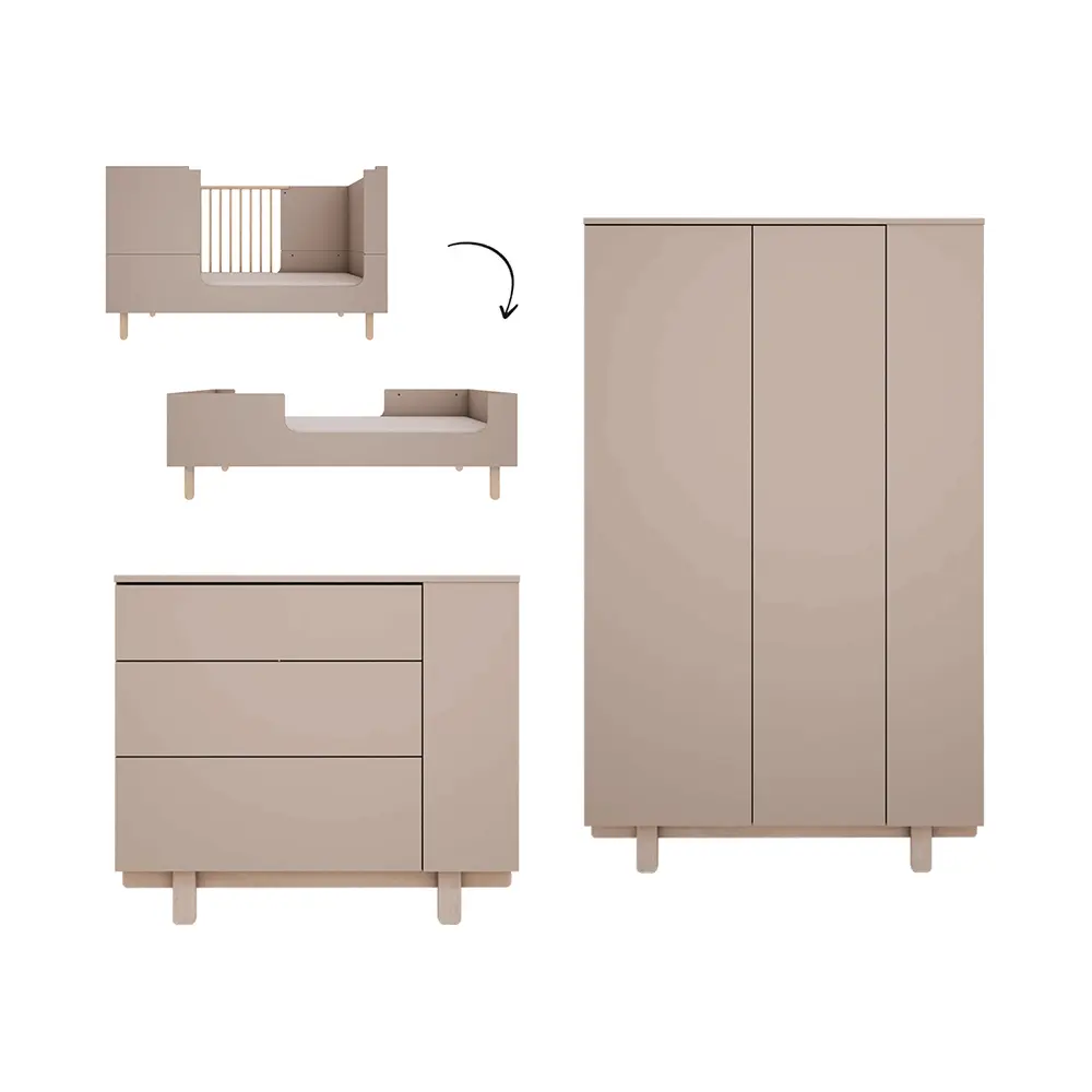 Wood Luck Design - Basic - 3-Delige Babykamer - Truffle