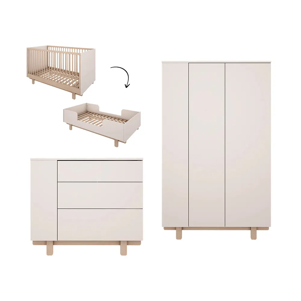 Wood Luck Design - Basic - 3-Piece Nursery - White