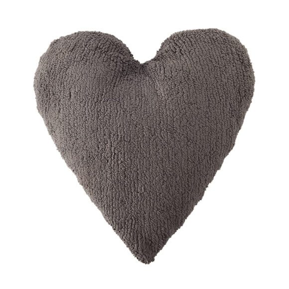 Lorena Canals – Heart Cushion – Elephant Grey – 47 x 50 cm