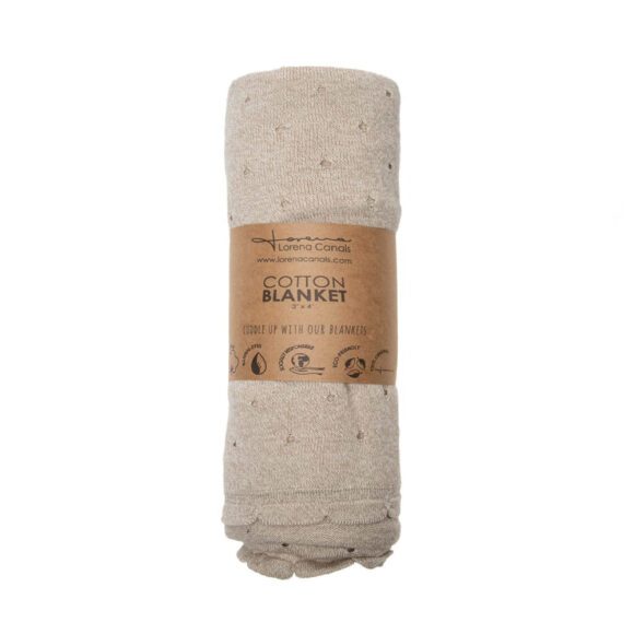 Lorena Canals – Knitted Baby Blanket – Biscuit – Dune White – 90 x 120 cm