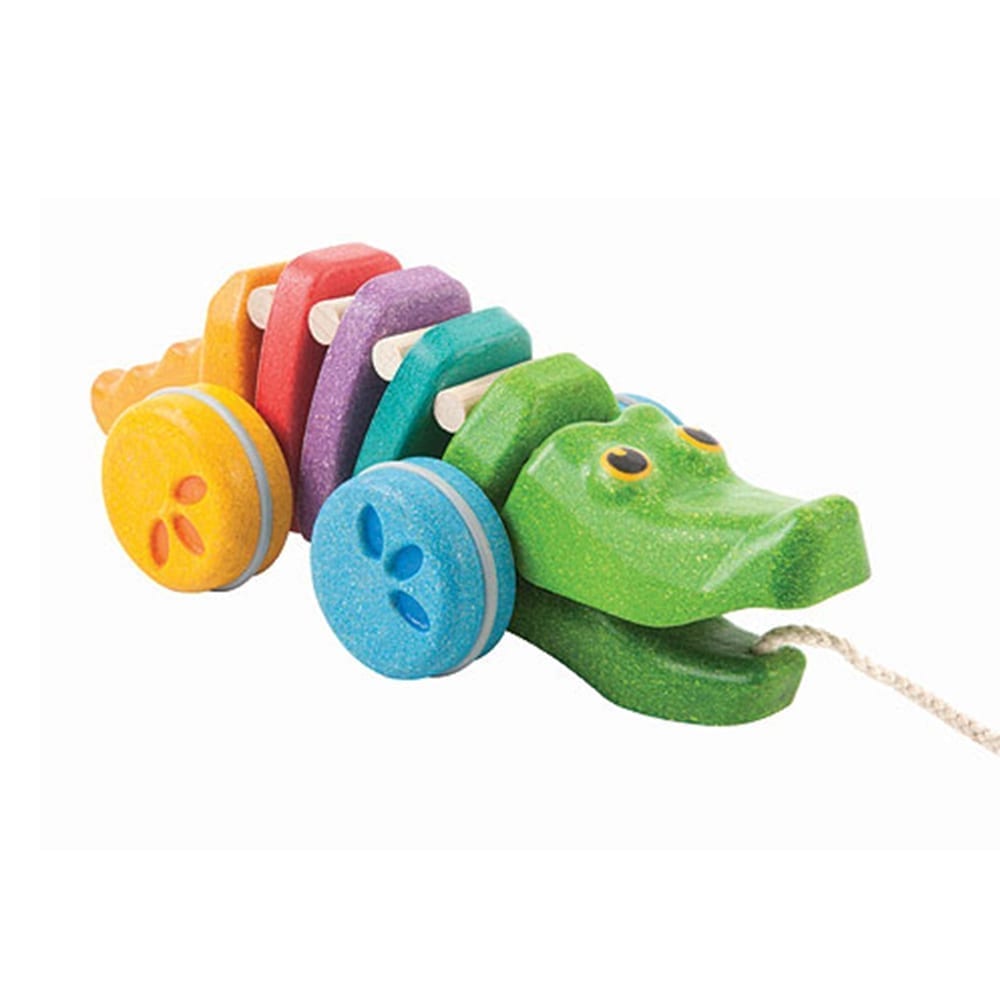 Plan Toys – Trekspeeltje “Dancing Rainbow Alligator”