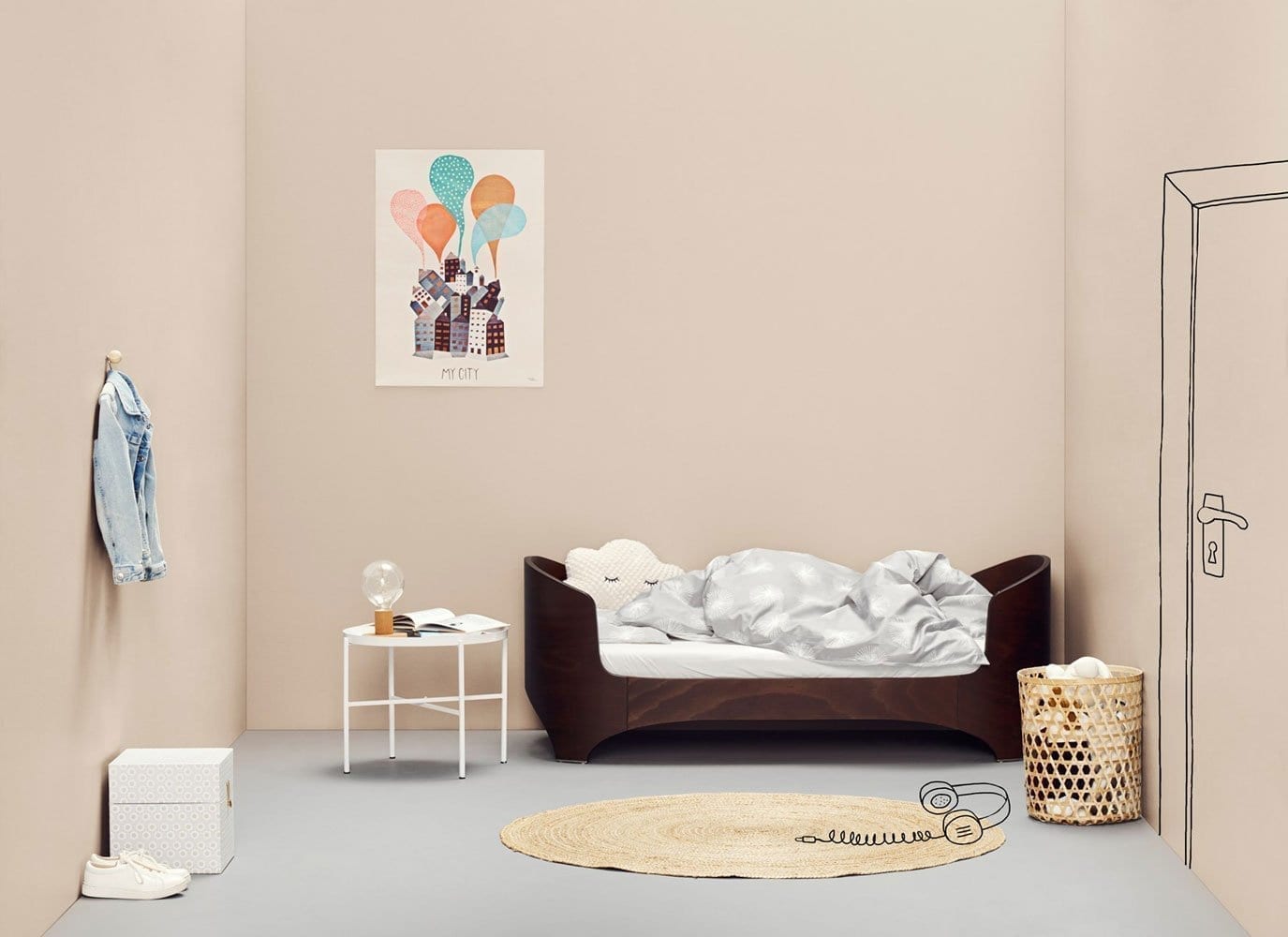 Leander – Classic Baby & Junior Bed – Walnut