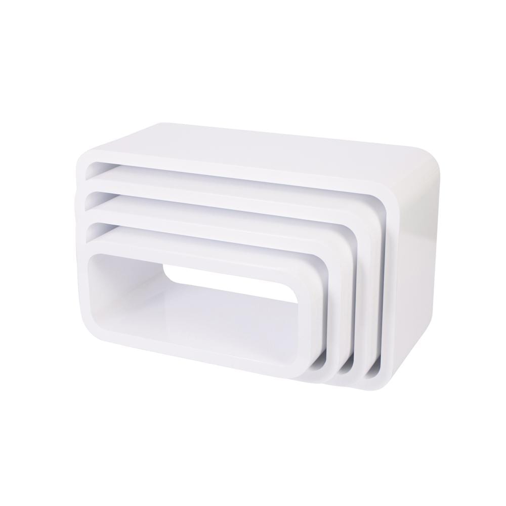 Sebra Online Storage Units Rectangular Matte White 4 Pieces Sebra Online Storage Units