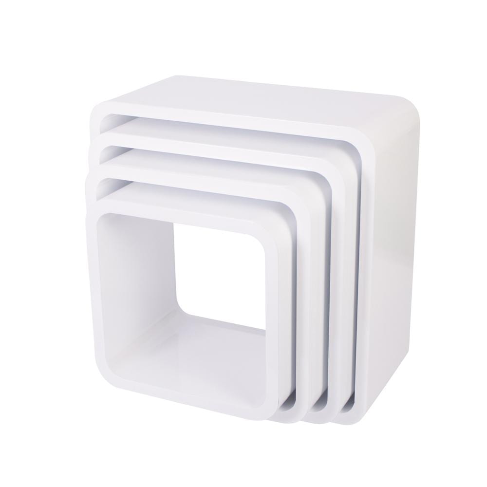 Sebra Online Storage Units Square Matte White 4 Pieces Storage Units Square Matte White