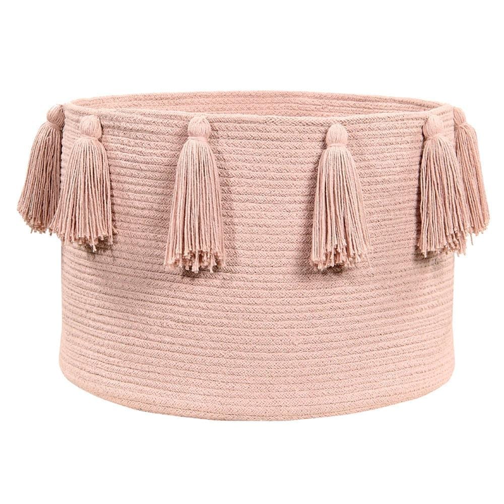 Lorena Canals – Aufbewahrungskorb Tassels – Vintage Nude – 30 x ø 45 cm