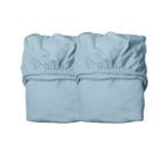 Leander Sheet for baby cot organic dusty blue 60 x 120 cm