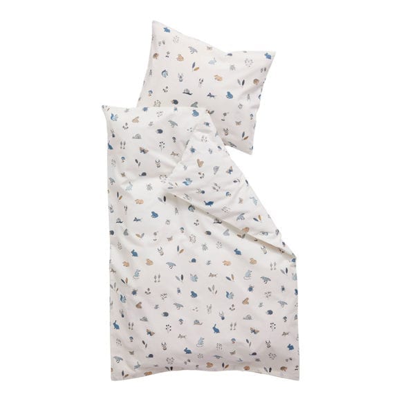 Leander – Babybettwäsche für Babybett – Forrest – Dusty Blue – 70 x 100 cm