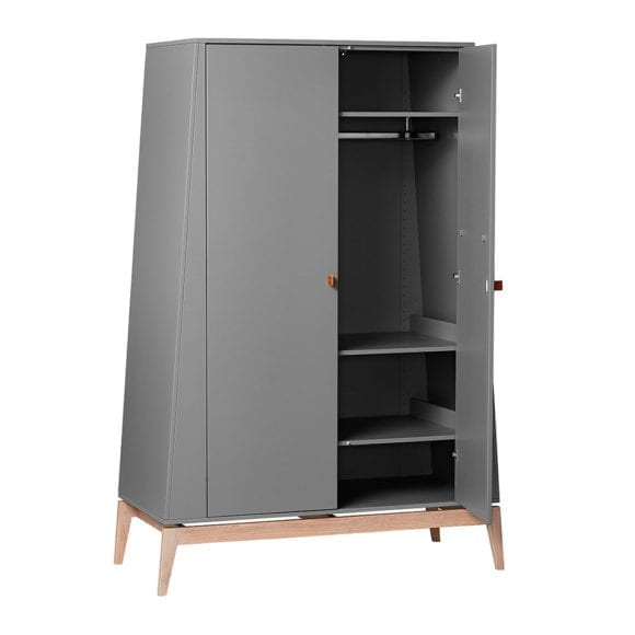 Leander – Luna – Kleiderschrank – Groß – Grau/Eiche
