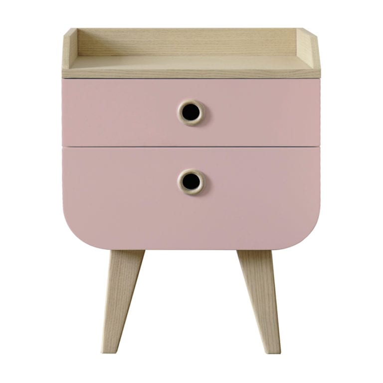 Laurette Zen Bedside table color naturel & old pink