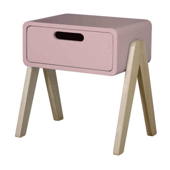Laurette – Nachttisch Little Robot – Natural feet – Old Pink