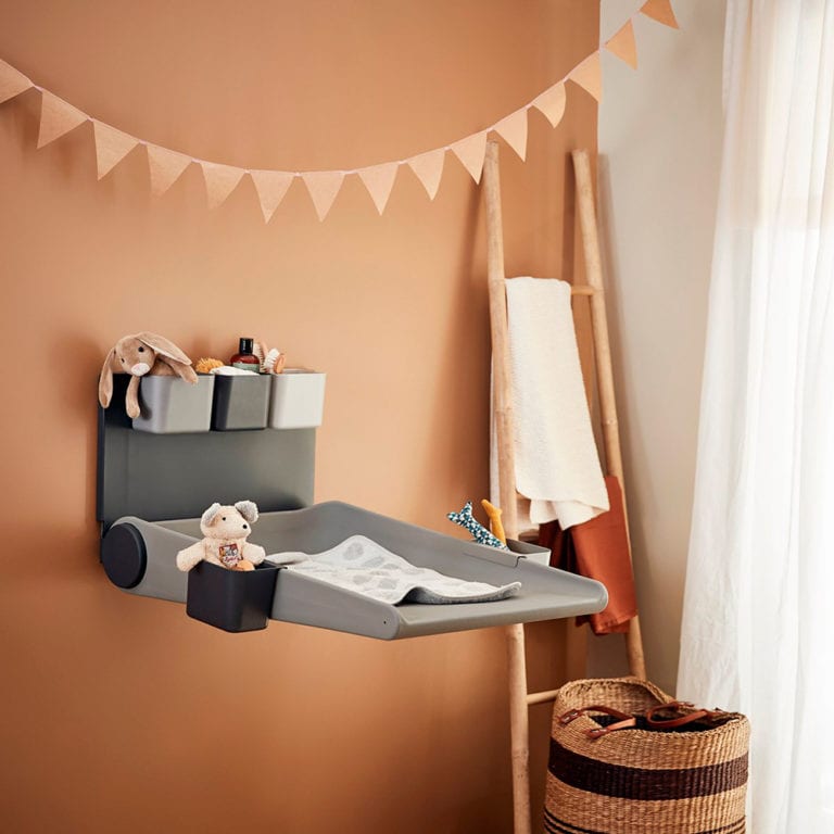 Leander Wally Wall mounted changing table dusty grey Ambiance