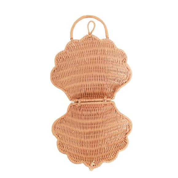 Olli Ella – Rattan Muscheltasche – Rosa