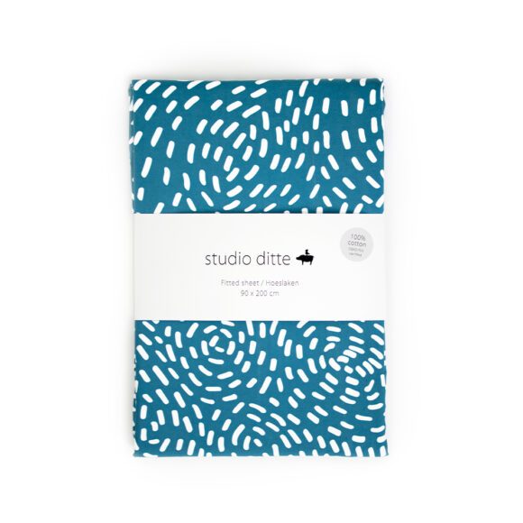 Studio Ditte – Spannbettlaken – Flow Blue – 90 x 200 cm