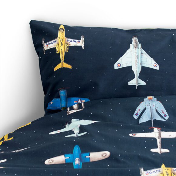 Studio Ditte – Bettwäsche – Airplanes Dark – 140 x 200/220 cm