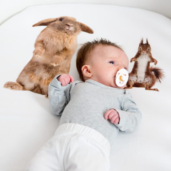 SNURK – Baby Bed Fitted Sheet – Furry Friends – 70 x 140 cm