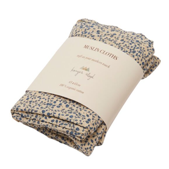 Konges Sløjd – 3er-Pack Musselin Tuch – Blue Blossom Mist