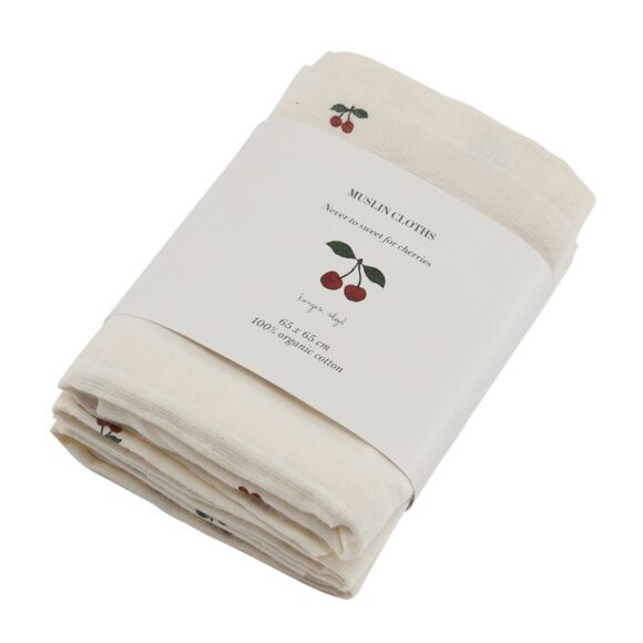 Konges Sløjd – 3er-Pack Musselin Tuch – Cherry